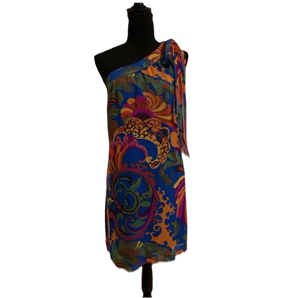 Banana Republic Dresses & Skirts - BANANA REPUBLIC Trina Turk Womens Size 2 Silk Dress Coachella One Shoulder